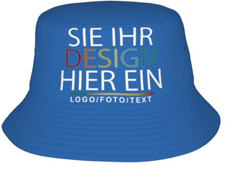 MOSGDBV Fischerhut personalisiert – Selbst gestalten Sonnenhut Sie Ihren eigenen Design mit Foto, Text oder Logo Bucket hat– Ideal für Angeln und Outdoor-Aktivitäten