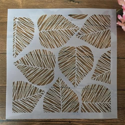 Zeichenschablonen, 30 x 30 cm, große Blätter, wiederverwendbare Schablone für Bastelarbeiten, Ornamente, Malvorlagen, Schablonen für Wandkarten, Steine, Holzschilder, Leinwand, Heimdekoration