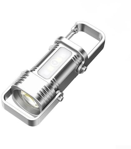 Llavero Sos linterna, mini luz de trabajo LED recargable, llavero mini linterna de mano, luz de bolsillo con soporte plegable