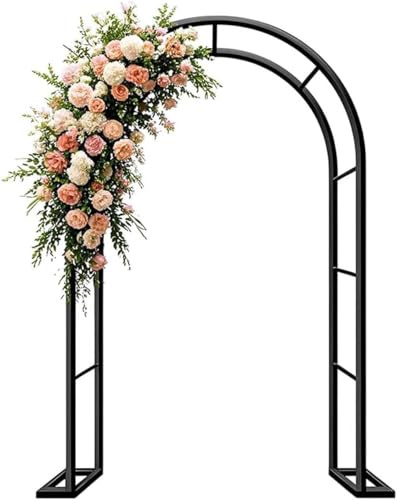 WCQSYY Arco for Plantas De Metal for Rosal Trepador, Marco De Soporte De Jardín con Base, Arco Jardin Exterior, 140X230cm 180X230cm 240X220cm 300X230cm,Negro,W2.4M*H2.2M