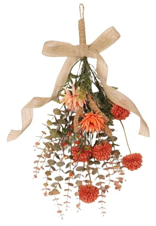 MagiDeal Adorno de Corona de eucalipto con diseño Floral en Forma de lágrima para Puerta de Entrada, jardín, Regalo, Fiesta, Recuerdo de Pascua