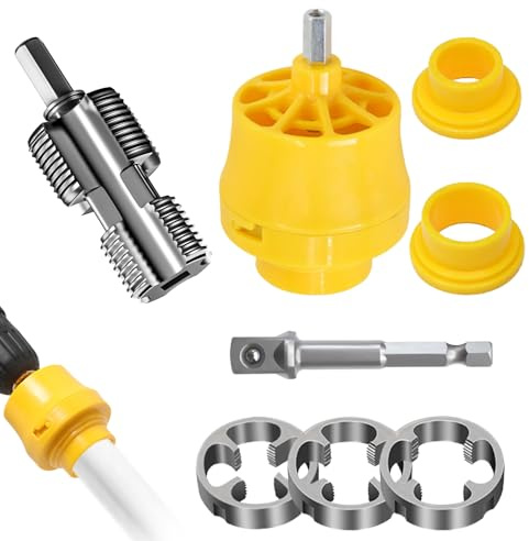 Rohrgewindeschneider Set, Integriertes Rohrgewindeschneidwerkzeug für Innen und Außen PVC Rohrgewindeschneidsatz 1/2 Zoll, 3/4 Zoll und 1 Zoll Gewindeschneider für Bohrmaschine