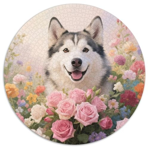 Puzzle Husky 1000 Pièces pour Adultes Et Enfants, Jeu ÉduChatif, Casse-tête Buisson de Roses, Home Decor, Cadeau Famille 1000pcs (67.5x67.5cm)