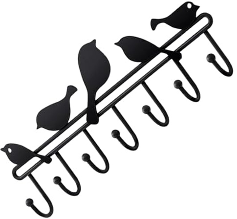 CLISPEED Porte-manteau Mural Fer Forgé avec Décor Oiseau Crochet Mural Robuste Multifonction pour Vêtements Chapeaux et Sacs Support Suspendu Gain de Place pour Entrée et Chambre