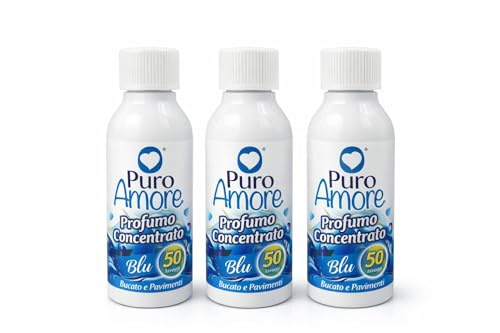 Profumi Concentrati per Bucato e Pavimenti, Set di 3 Flaconi da 250ml, Fragranze Assortite, Formula Super Concentrata, Lunga Durata (Blu)
