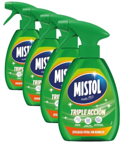 Mistol Triple Acción Desengrasante Cocina 500ml – Lavavajillas Líquido Quitagrasas Potente | Detergente Lavavajillas para Lavado a Mano, Limpieza de Cocina y Superficies | Antigrasa Sin Remojo
