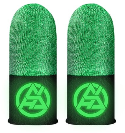Finger Sleeves - 2st Glödande Fingertops Sleeve - E-Sports Finger Sleeves alla pekskärmsenheter, Andningsbara mobilspel tumskydd