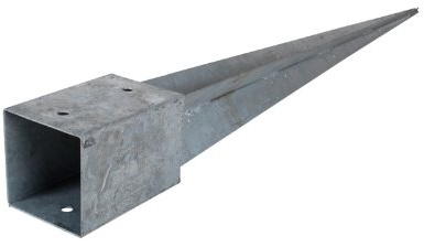 MEIN GARTEN VERSAND Einschlagbodenhülse 70x70 mm feuerverzinkt, Länge ca. 700 mm – Pfostenhülse für 7x7 cm Holzpfosten, Bodenhülse zum Einschlagen ohne Beton für Zäune
