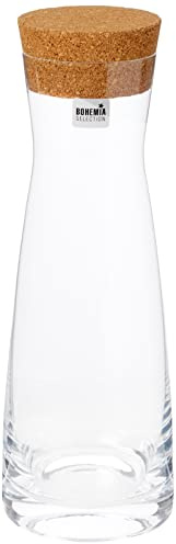 Bohemia Cristal La Bella Karaffe mit Korkverschluss, Höhe 27 cm, Kapazität 1000 Mililiter, Einheitsgröße
