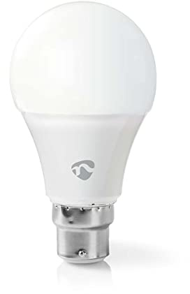 Nedis - Smartlife Full Color Type de lampe - B22-470 lm - 6 W - Intensité variable blanc - RGB - 2700 K - Android™ & iOS - Wi-Fi - Diamètre : 60 mm - A60 - Blanc chaud