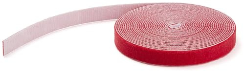 StarTech.com 30,5 m Klettbandrolle - Wiederverwendbare Zuschneidbare Klettkabelbinder - Industrielle Klettverschluss Rolle / Klettband Rolle - Klettbänder für Kabelmanagement - Rot (HKLP100RD)
