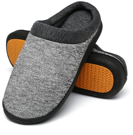 Mishansha herr dam vinter värme tofflor Memory Foam plysch tofflor Home halkfri tofflor, storlek 36–46 EU, Grå A - 46 EU