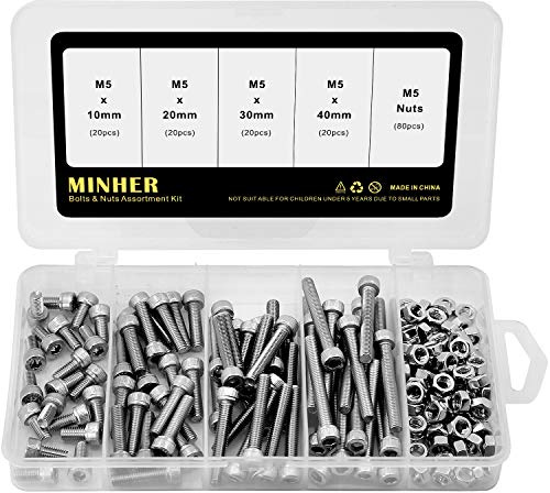 Caja de Combinación de Tuerca y Perno Allen M5 Juego de Tornillos Allen Mecánicos de Acero Inoxidable 304 10mm 20mm 30mm 40mm
