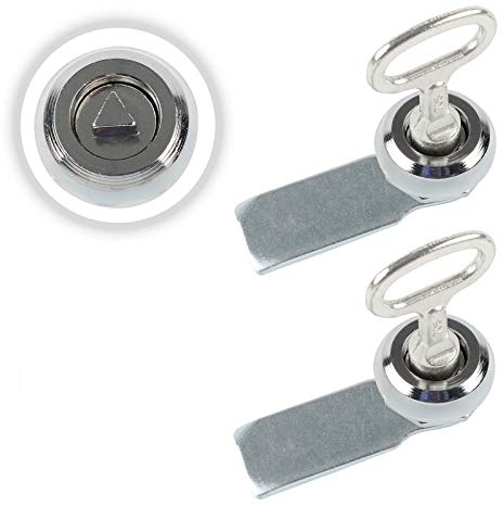 HOWDIA 2 Pcs Wheelie Bin Lock with Keys | Triangle Gas Meter Cam Lock | Zinc Alloy, Anti-Corrosion & Rust-Resistant | for Cupboard, Cabinet, Electric Box, Trash Bin, Elevator| 7x3.3x3.3cm