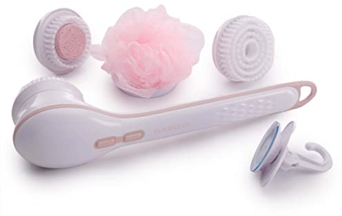 Finishing Touch Flawless Cleanse Spa, elektrische Körperbürste mit 3 multifunktionalen Reinigungsköpfen für ein Spa-Erlebnis am ganzen Körper