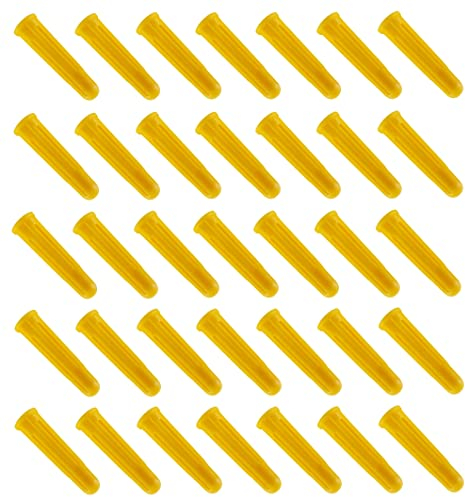 TERF® Hochwertige gelbe Dübel – 5 mm x 25 mm, robuste Dübel – ideal für Stein, Ziegel oder Beton – 100 Stück