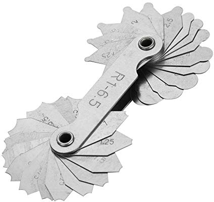 Radius Gauge Stainless Steel Reference Gauges Radius Fillet Gauge External Internal Concave Convex Measuring Tool with Clear Marking and Rust Protection(R1-6.5MM)