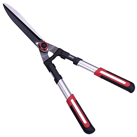 Amig - Cesoia per Siepi a Due Mani - Lama in Acciaio Temprato Rivestito in Teflon - 600 mm - Impugnatura Antiscivolo in Alluminio - Lama Dritta per un Taglio Ottimale e Preciso