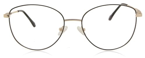 SmartBuy Collection Vollrand Cat Eye Schwarz Gold Marso 888A Mode Frauen Brillen, schwarz / goldfarben, 55 EU