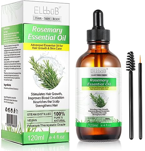 Ätherisches Rosmarinöl für Kopfhaut und Haar, stärkendes Öl für die Pflege der Kopfhaut, stärkt das Haar, stimuliert das Haarwachstum für Männer und Frauen 120ml