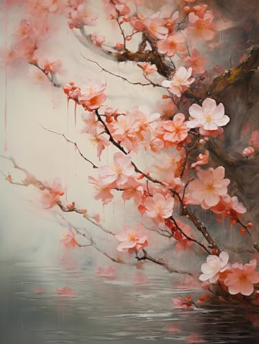 Taxpy Quadri ad olio su tela Ramo di fiori di pesco in fiore,40 * 60cm Canvas Wall Art Dipinti su Tela Poster e Stampe Pictures Home Decor