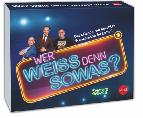 Wer weiß denn sowas? - Tagesabreißkalender 2025 - Heye-Verlag - Tischkalender mit vielen Fragen aus der beliebten Quiz-Show - 14 cm x 11 cm