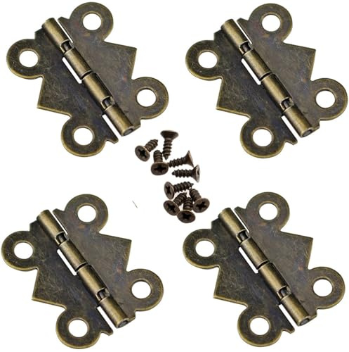 Scharniere aus Messing, 40 x 32 mm, Schmetterlingsform, für Möbel, Schrank, Schublade, Tür, Hardware, 10 Stück