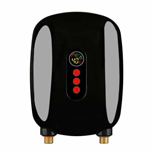 6500W 220V Durchlauferhitzer Mini-Durchlauferhitzer Thermostatischer Durchlauferhitzer Touchscreen, Drehknopf-Wassererhitzer Untertisch-Wassererhitzer (Touchscreen-Wassererhitzer Schwarz)