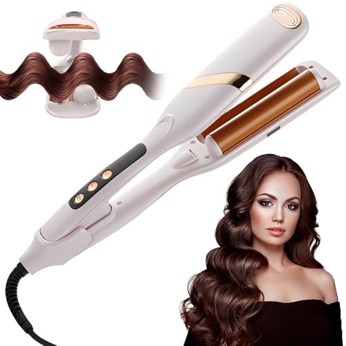 Vmxlso 32mm French Wave Curling Iron - Hair Waver With 4 Gears Temperature Control and Fast Heating for Short and Long Hair