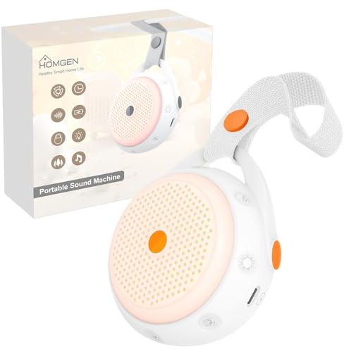 HOMGEN Macchina Rumore Bianco con 12 Suoni Macchina Rumore Bianco Neonato Portatile Luce Notturna White Noise Machine Succhietto con Timer per il Sonno