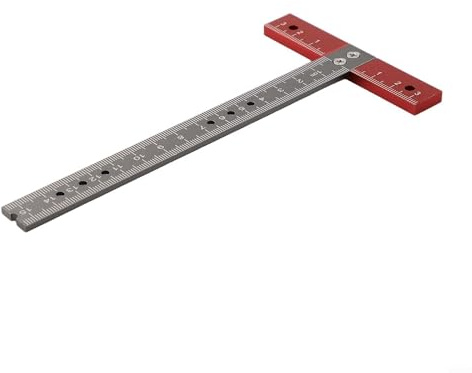 Allthingstore T-Shaped Square Ruler, 6 Inch Aluminum Alloy Measuring Tool,for Carpentry DIY Projects 90 Degree Architect Drafting