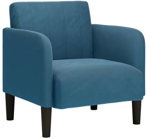 vidaXL Sessel mit Armlehnen Blau 54 cm Samt, Sofasessel, Fernsehsessel, Relaxsessel, Einzelsofa, Relaxsofa, Loungesessel, Wohnzimmer Sessel