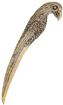 SUPERFINDINGS 1 Pièce Ouvre-Lettres en Laiton Perroquet de 12,5cm Fendeur d'Enveloppes Coupe-Courrier Couteau à Thé Décoratif Ouvre-Lettres Antique Doré Mignon pour Enveloppes Boîtes Colis