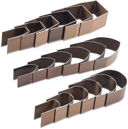 CALFOVERA 1 boîte de 18 emporte Pièces de 18 Styles Différents pour Ceintures en Cuir en Acier Inoxydable avec Poinçons Ronds Pointus et Carrés de Formes Spéciales pour la Découpe D'Angles