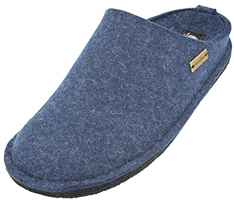 HAFLINGER Flair Soft Filzpantoffeln aus Wollfilz Hausschuh Blau (Jeans 72), Gr. 40