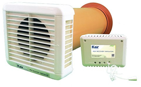 Kair Silent Heat Recovery Extractor Fan with Humidistat and Pullcord | Humidistat and pullcord controls, Low-noise operation, Suitable for bathroom and kitchen extraction