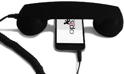 Opis 60s micro - Retro mobile phone headset for Android phones, tablets, notebooks/Headphone with Microphone/Laptop Headphones/Computer Headset/USB Phone Handset (USB-C) (black)
