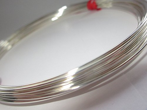 SJ Supplies Plata de Ley 925 Alambre Redondo 0,3 mm (Calibre 28) Medio Duro – 1 Meter