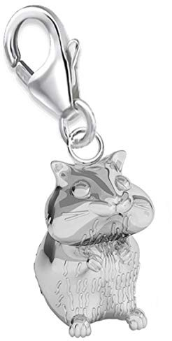 Goldene Hufeisen 3d Hamster Charm Anhänger 925 Echt Silber Damen Mädchen Geschenkidee