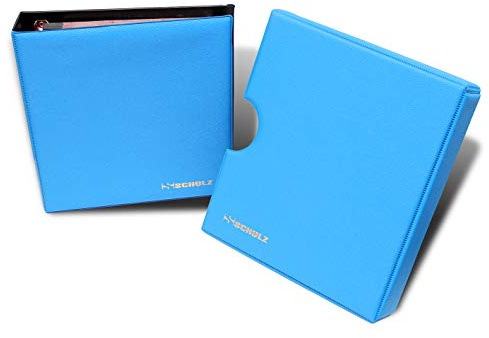 SCHULZ Münzenalbum typ.Hellas 23cm x 20,5cm Münz-Sammelalbum mit 10 Münzhüllen und roten Trennblättern für 200 Diverse Münzen, Roten Trennblättern und Index. (Blau)