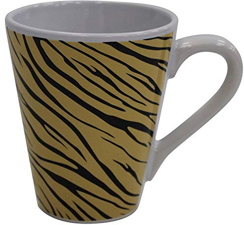 Mad About Mugs Set de 6 Porcelana Tiger Rayas Tazas de Café 284ML Capacidad Cónico