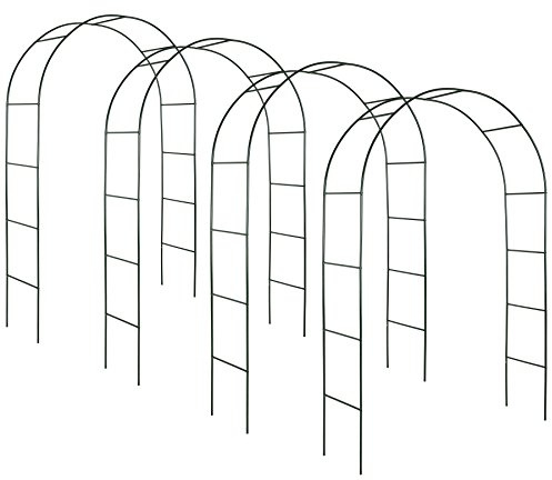 tectake® Arco Jardin de Acero 140 x 40 x 240 cm, Soporte para Plantas Trepadoras, Decoracion Jardin Exterior, Decoración de Jardín, Arco Decoracion Eventos, Fácil Montaje - 4 Arcos