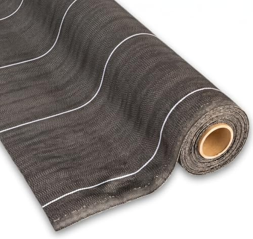 130g/m2 Toile Bache de paillage tissée Marron Anti-Mauvaises Herbes Largeur 3,3m Longueur 15m