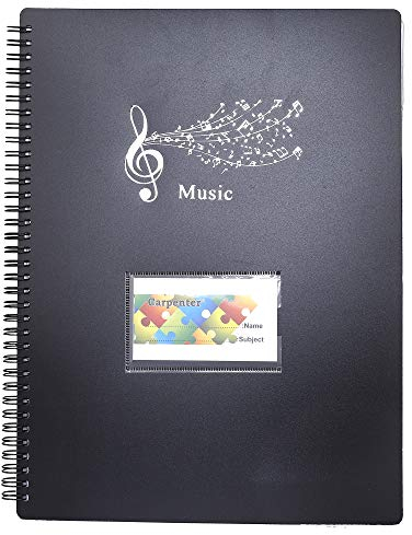 Notenmappe für Notenblätter beim Spielen A4 Größe Papier Dokumente Halter Aufbewahrung 40 Taschen Clef, Musik Tabelle Datei Ordner, Kunststoff Konzert-Chorfolder für Musiker und Band Music Note