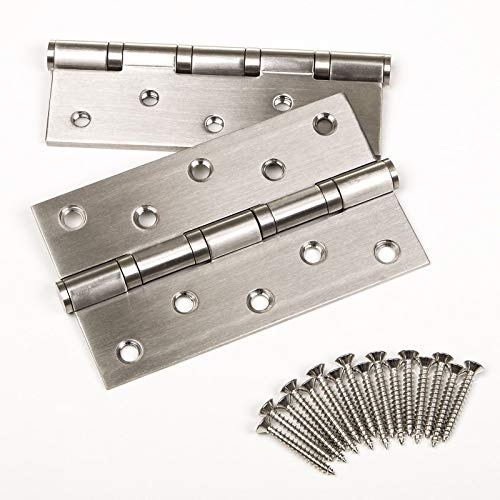 SOTECH 6 piezas de bisagras de puerta 127 x 76 x 2,5 mm bisagra | atornillable acero inoxidable SS304 rodamiento de bolas con tornillos Capacidad de carga 75 kg