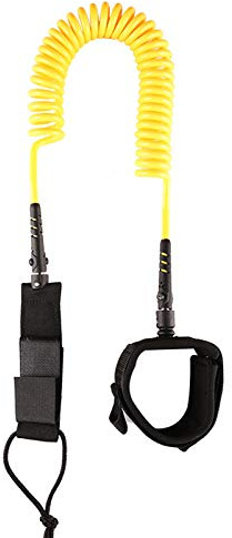 Surf SUP Board Leash,10ft 7mm TPU Coiled Stand Up Paddle Board and Surfboard Leashes,Padded Ankle Strap Leg Rope,with Double Stainless Steel Swivels and Triple Rail Saver,for All Water Sport Surfboard