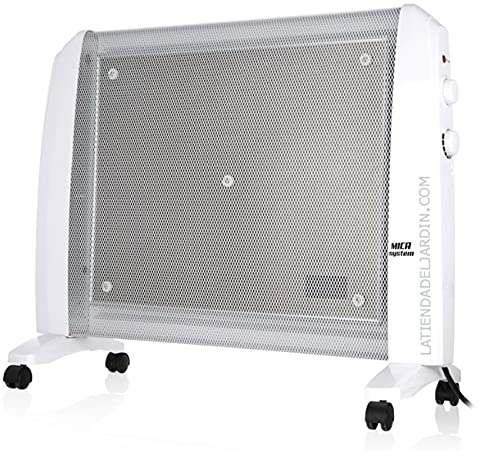 Radiador de MICA. Potencia máxima 2000W. 2 potencias de calor: 1000W-2000W. Elemento calefactor mica. Rápida convección y difusión del calor. Máximo rendimiento en 1 minuto.