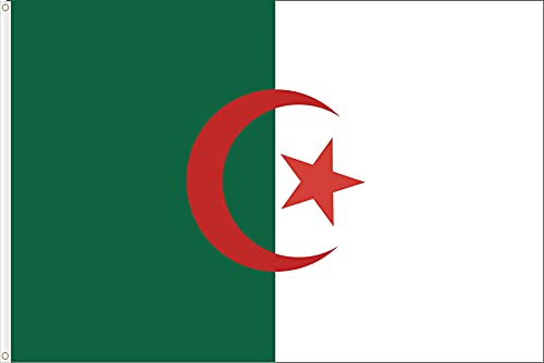 DRAPEAU ALGERIE. QUALITÉ SATIN. DIMENSION 150X90 (BANDARGELIA)