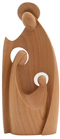 4betterdays.com NATURlich leben! Krippenblock ‘Heilige Familie’ | aus einem Holzstück gefertigt | Made in Südtirol | Kirsche satiniert | Höhe 17 cm