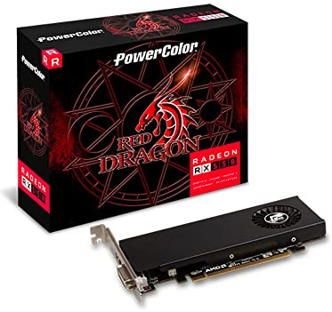 PowerColor Red Dragon RADEON AMD RX550 4 GB GDDR5 - HLE Low Profile LP 128 bit | DVI-D - HDMI | PCIe 3.0 | 4K QXGA Full HD | Montado Gaming Gráfica Editing